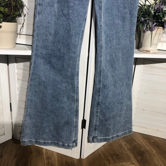 Emory Park Denim Jumpsuit Bell Bottoms Light Blue Size Medium - Picture 9 of 16